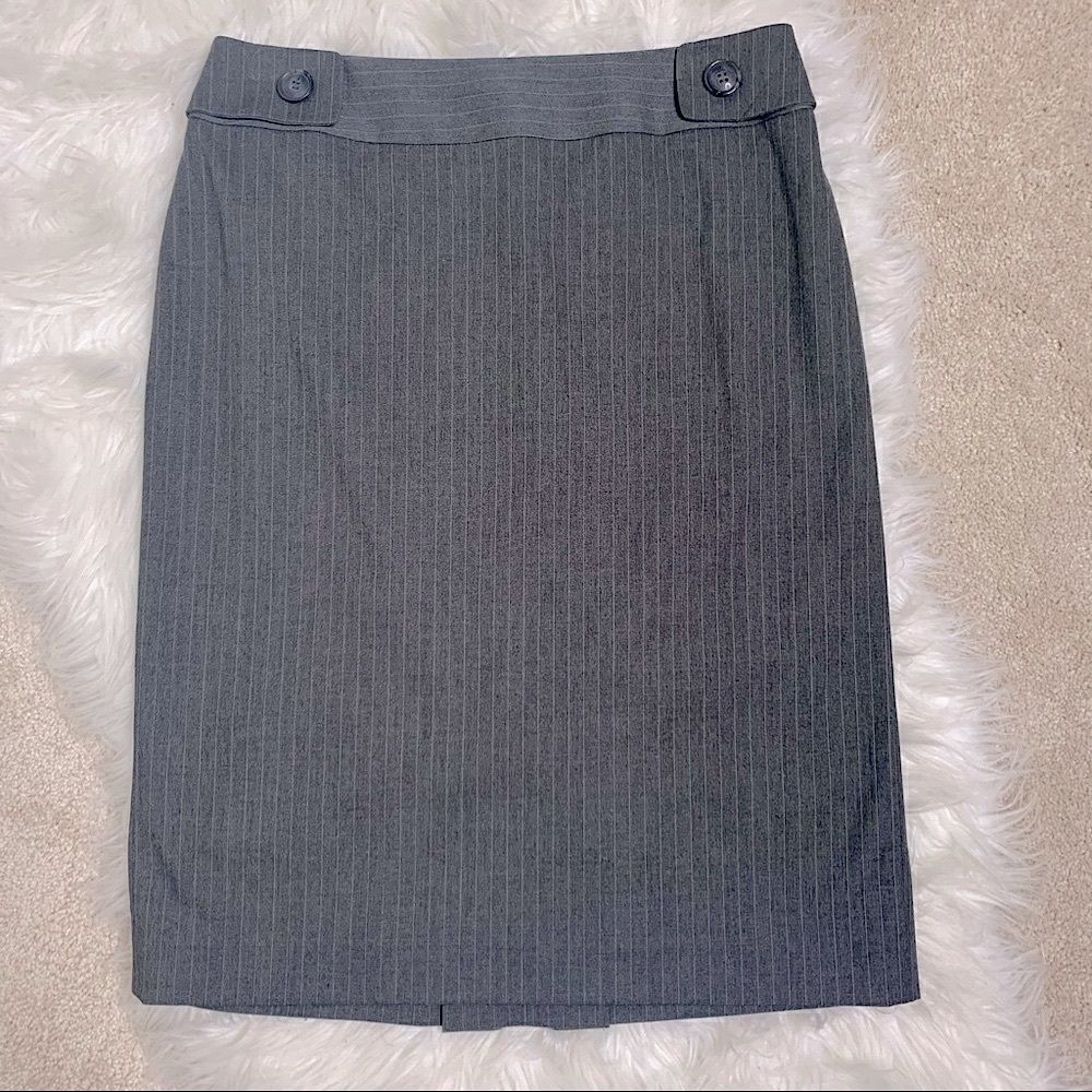 Alex Marie wide pinstripe Size 4 Pencil Skirt Medium Gray